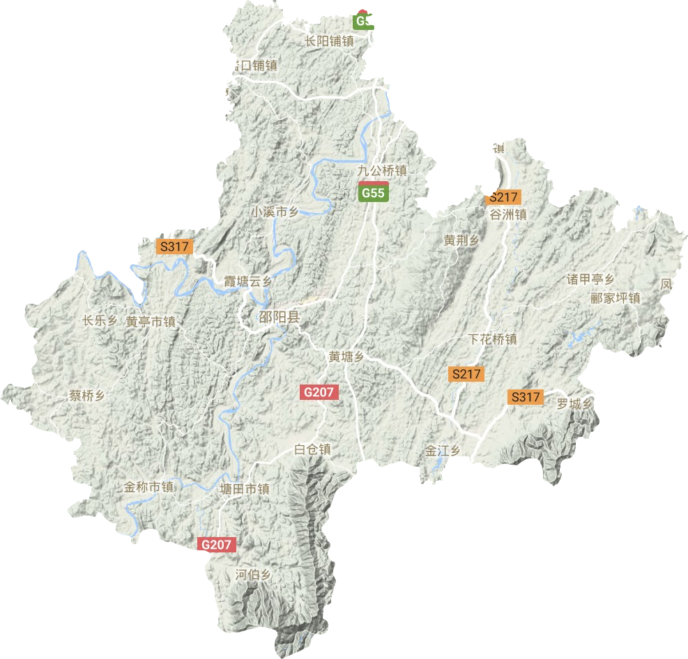 邵阳县地形地图