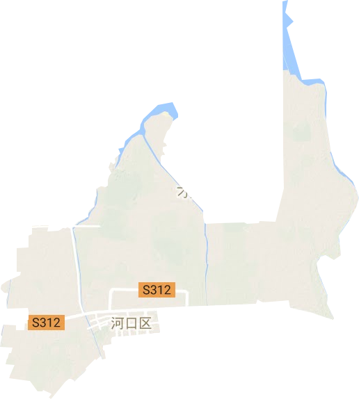 河口街道地形地图