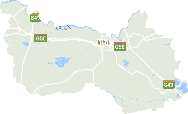 仙桃市地形地图