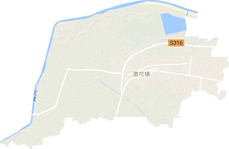 胜坨镇地形地图