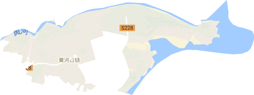 黄河口镇地形地图