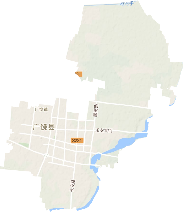 广饶街道地形地图