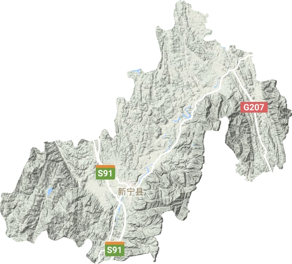 新宁县地形地图