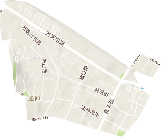 通伸街道地形地图