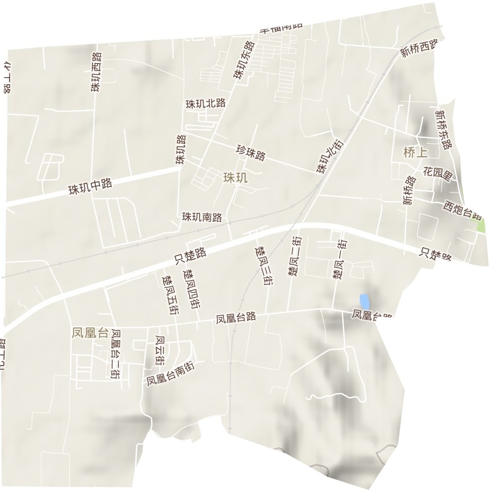 凤凰台街道地形地图