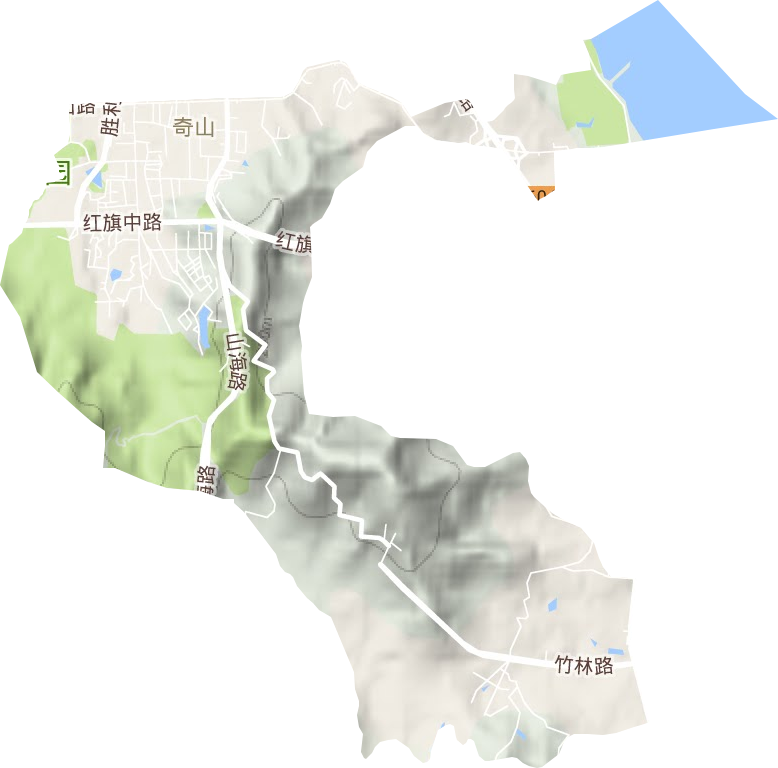 奇山街道地形地图