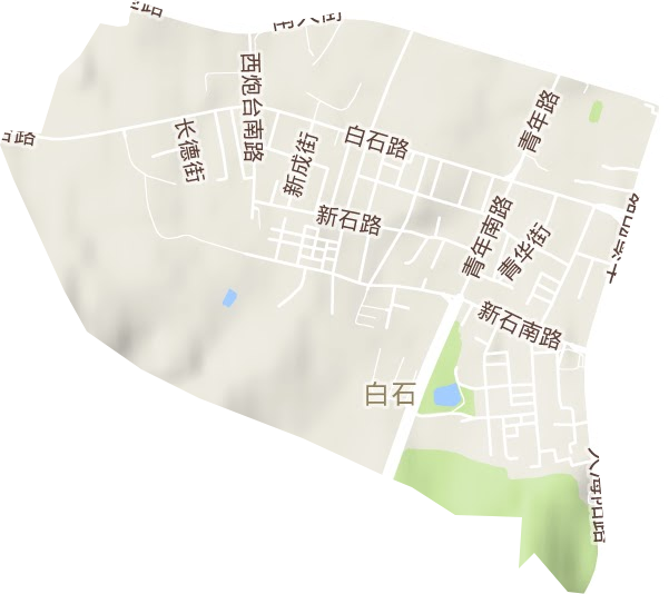 白石街道地形地图