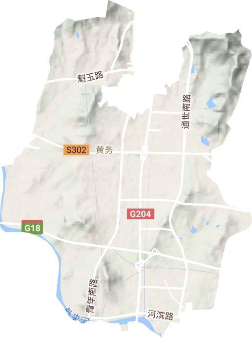黄务街道地形地图