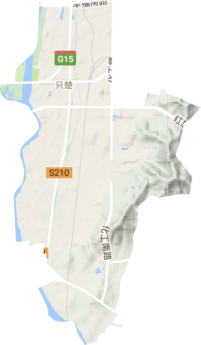 只楚街道地形地图