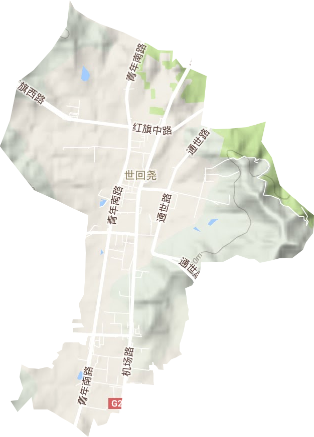 世回尧街道地形地图
