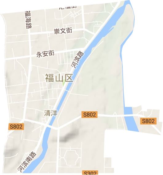 清洋街道地形地图