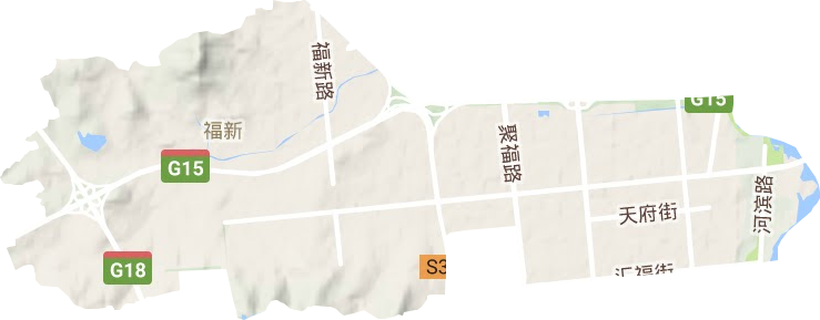 福新街道地形地图
