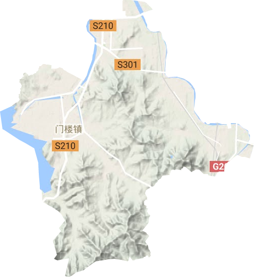 门楼街道地形地图