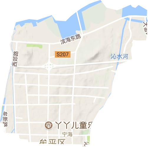 宁海街道地形地图