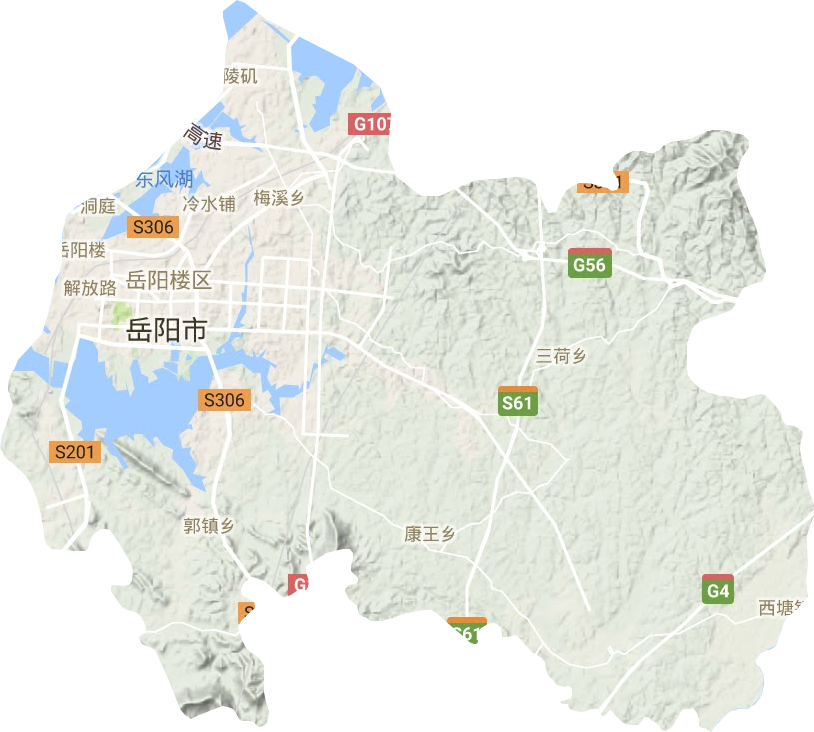 岳阳楼区地形地图