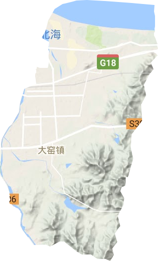 大窑街道地形地图