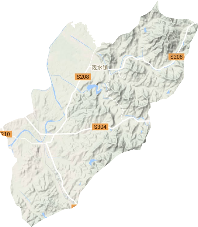 观水镇地形地图