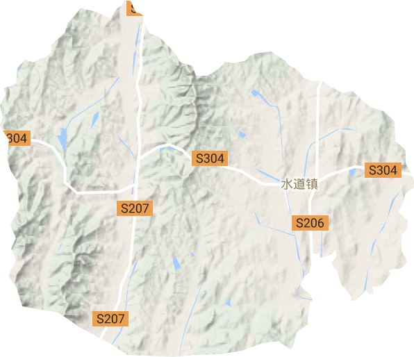 水道镇地形地图