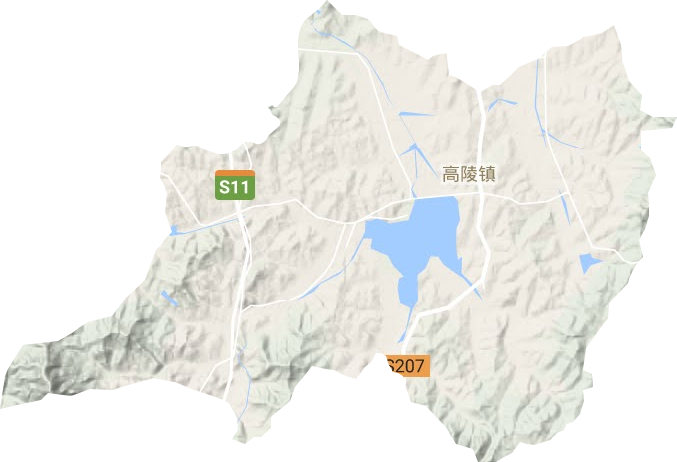 高陵镇地形地图