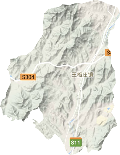 王格庄镇地形地图