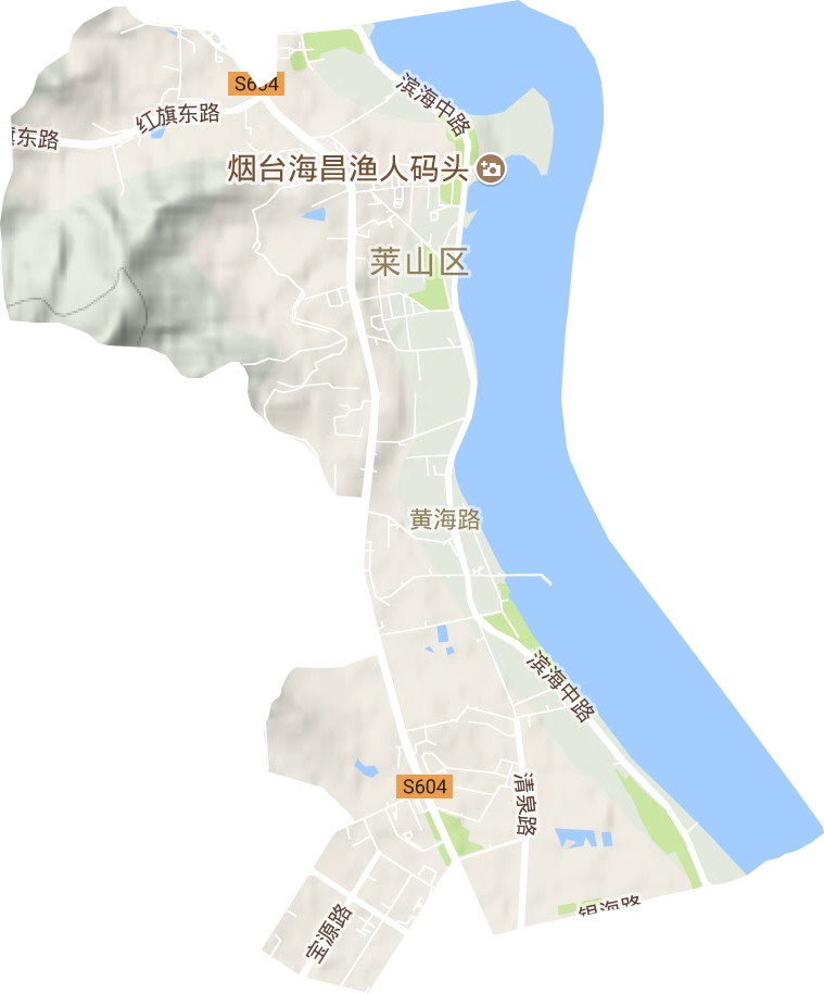 黄海路街道地形地图