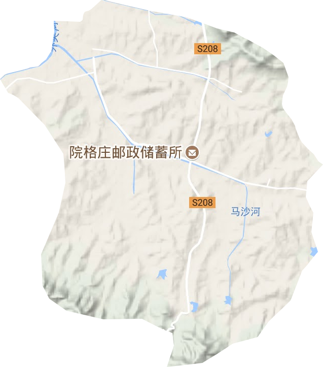 院格庄街道地形地图