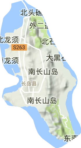 南长山街道地形地图