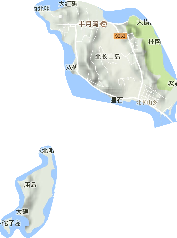 北长山乡地形地图