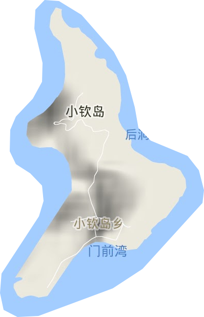 小钦岛乡地形地图