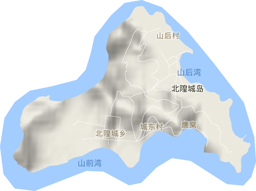 北隍城乡地形地图