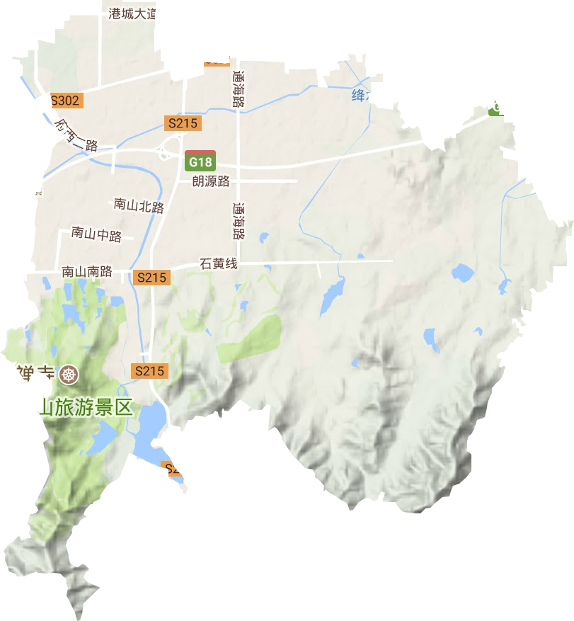 东江街道地形地图