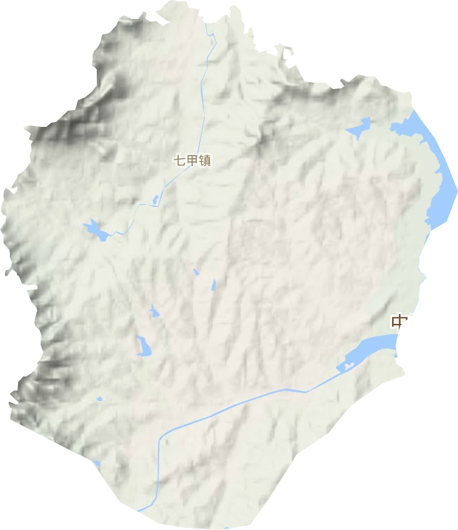 七甲镇地形地图