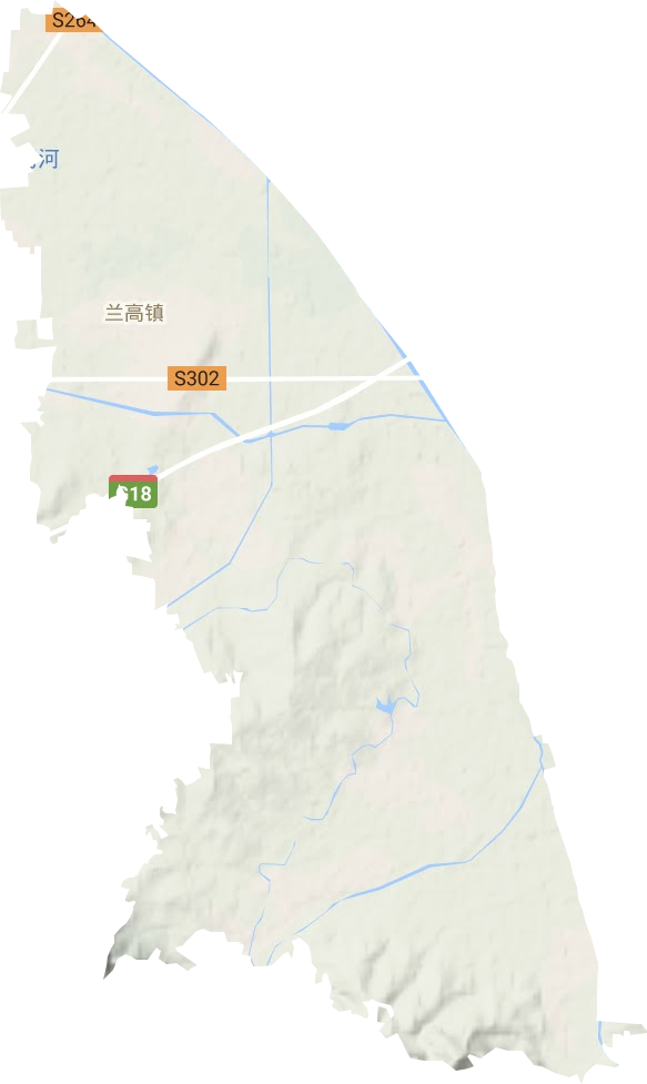 兰高镇地形地图