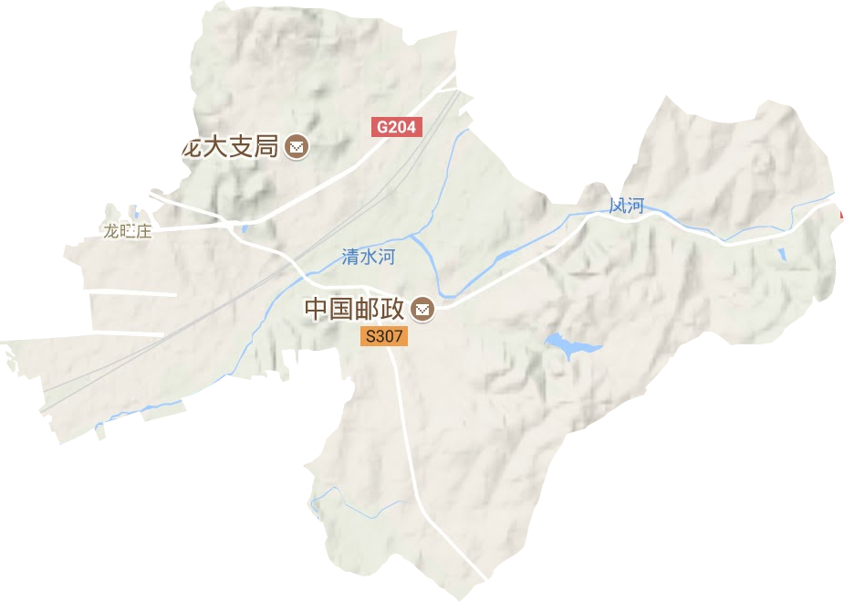 龙旺庄街道地形地图