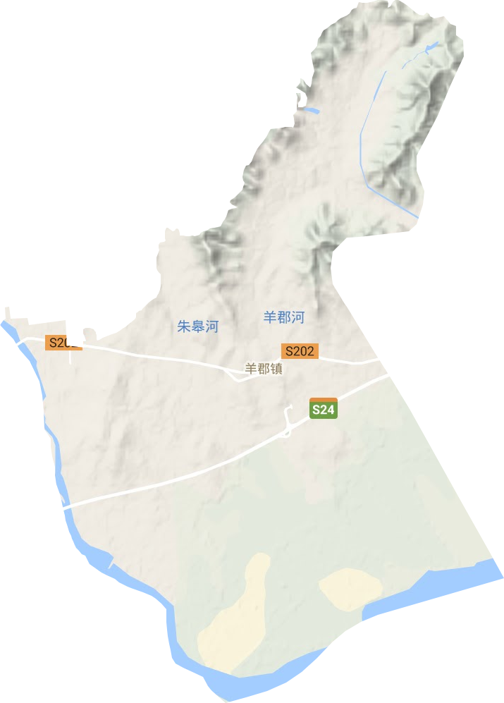 羊郡镇地形地图