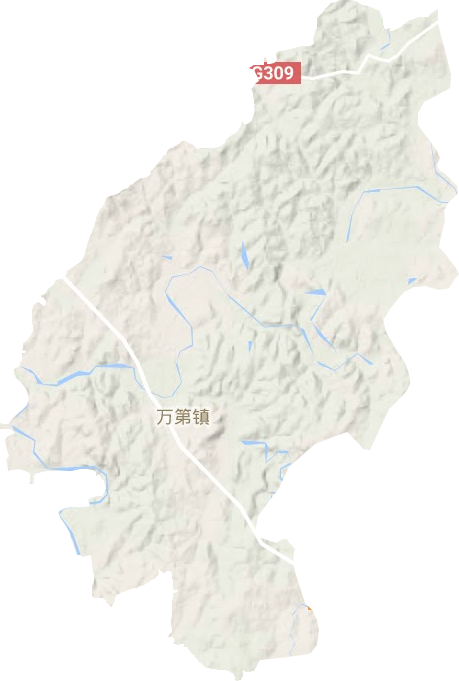 万第镇地形地图