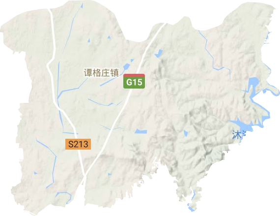 谭格庄镇地形地图