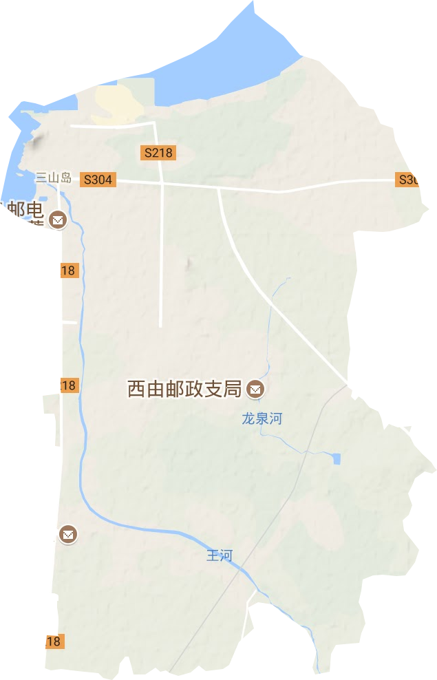 三山岛街道地形地图