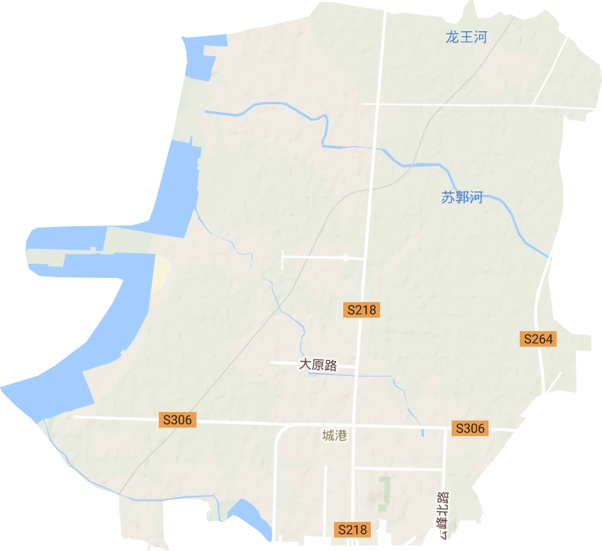 城港路街道地形地图