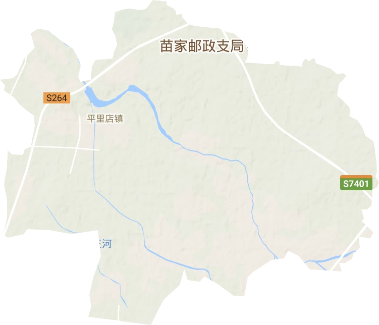 平里店镇地形地图