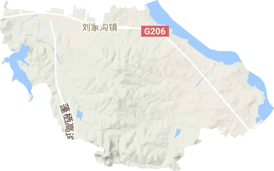 刘家沟镇地形地图