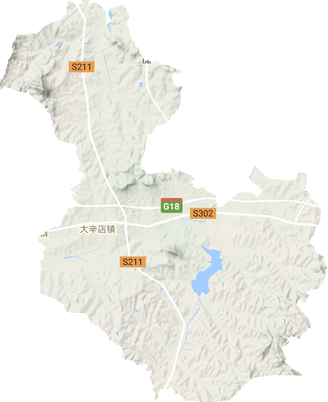 大辛店镇地形地图