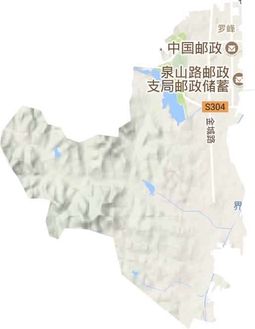 罗峰街道地形地图