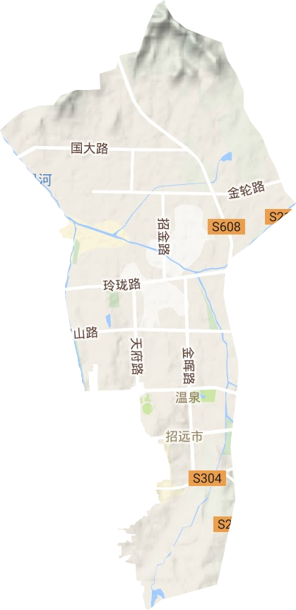 温泉街道地形地图