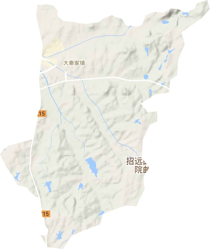 大秦家街道地形地图