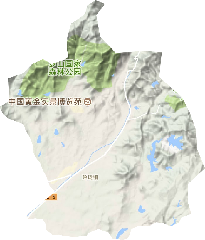 玲珑镇地形地图