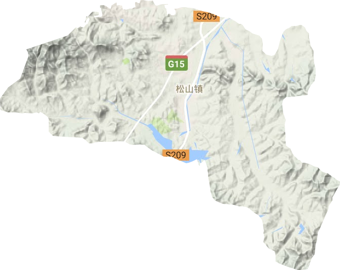 松山街道地形地图