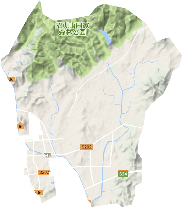 方圆街道地形地图