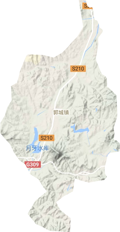郭城镇地形地图