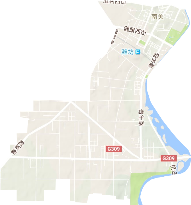 南关街道地形地图